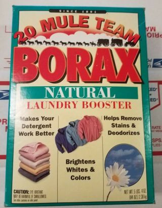Vintage 20 Mule Team Borax Laundry Detergent 5 Lbs.  1992