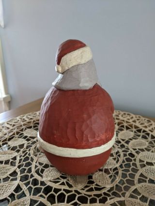 Jack Hughes Folk Art Roly Poly Santa Claus cast from signed 1988 2