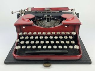 Red / Black Vintage 1930’s Royal Portable Typewriter Serial P223453