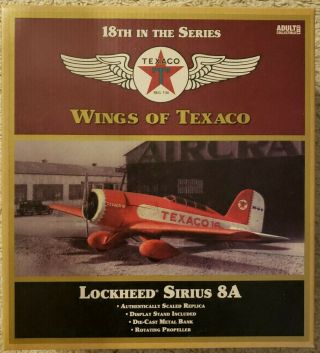 Wings Of Texaco Lockheed Sirius 8a Die - Cast Metal Airplane Coin Bank (18th)