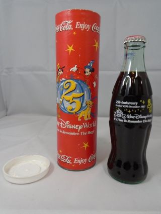 1996 Disney World 25th Anniversary Cinderellas Coach Coke Bottle & Tube
