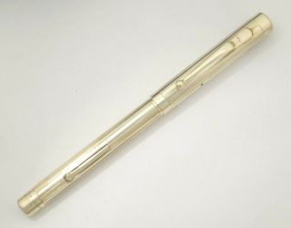 SWAN MABIE TODD FOUNTAIN PEN c1920s,  SOLID 14K GOLD OVERLAY,  0.  6 OUNCES 2
