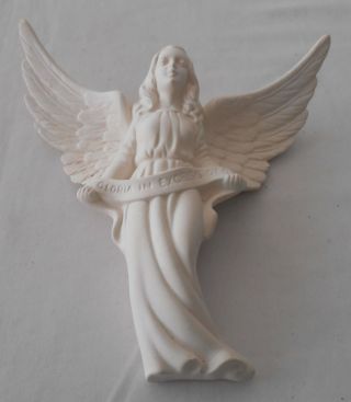 White Ceramic Bisque Ready To Paint Nativity Wall Angel Holland Mold