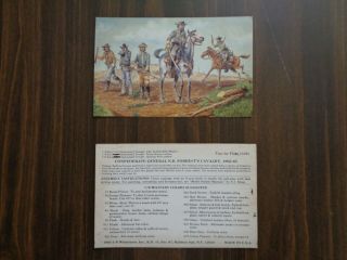 I/r Miniatures Vtg General Nathan Bedford Forrest 1862 - 65 Post Card Instructions