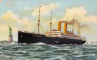 George Washington Ocean Liner Ship Norddeutscher Lloyd Bremen Postcard