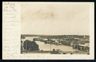 Real Photo Rppc Postcard Looking Up Fox River Grove Illinois 1905