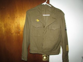 World War Ii/ww2 Army Ike Jacket 100th Infantry Alaska Defense Command Size 36r