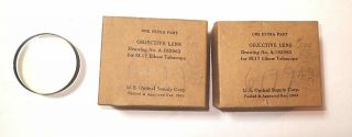 Two Vintage Wwii Military Elbow Telescope M17 Objective Lenses Nib 1943