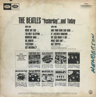 THE BEATLES Yesterday And Today BUTCHER COVER SECOND STATE LP 1966 Vinyl 2