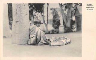 Lima,  Peru Peanut Vendor & His Merchandise C.  1904 - 14
