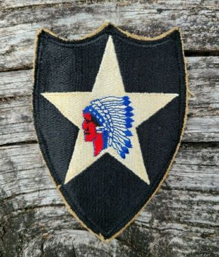 Vintage Ww2 Era Us Army 2nd Infantry Division 4.  5 " Wwii Class A Military Patch