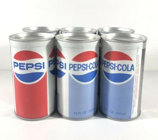 Vintage Old Pepsi Cola Soda Pop - Bank Tin Can - 12oz January 20 1978 - 6 Pack