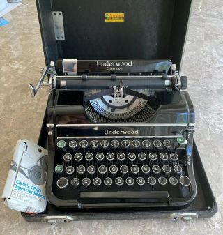 Vintage Underwood Champion Typewritter W/ Carrying Case & Extra Ribbon -