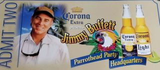 Admit Two Corona Extra Presents Jimmy Buffett Parrothead Party Poster
