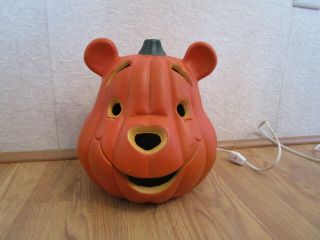 Halloween Pooh Bear Lighted Plastic Pumpkin Blowmold