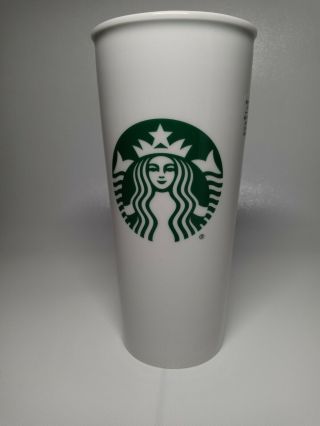 2016 Starbucks Green Mermaid Logo Ceramic Travel Mug 16 Oz White Tumbler