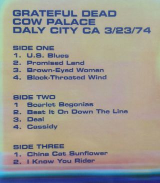 GRATEFUL DEAD Dicks Picks Volume 24 Live Cow Palace CA 74 ' Vinyl Box 4 LP 98 SS 3