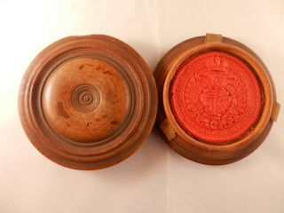 Large 19th Century Cased Red Wax Seal Impression Austrian Imperial Habsburg Arms