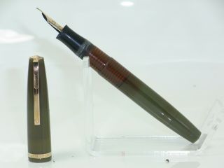 1940´s Italian Tabo Pistonfiller Fountain Pen Flexy 14ct Nib F To Bbb