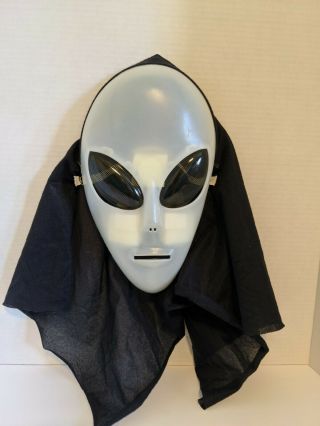 Halloween Glow In The Dark Alien Mask With Attached Hood