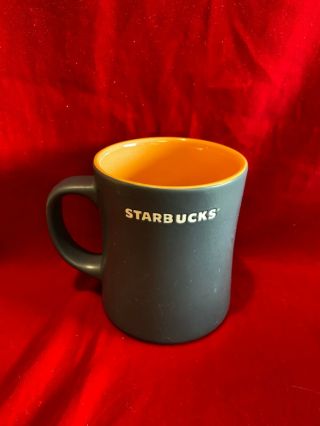 Starbucks 2011 Kenya Mermaid Mug Cup Black Orange Interior Coffee Mug 16 Oz