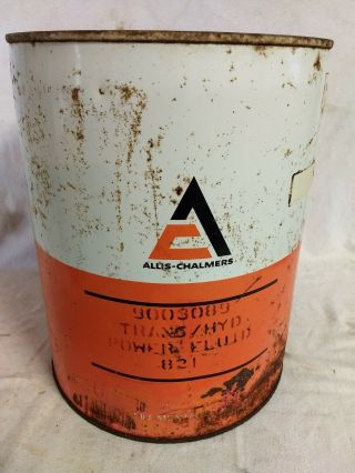 Vintage Allis - Chalmers Oil Can Tractor Transmission Fluid 5 Gallon Advertising