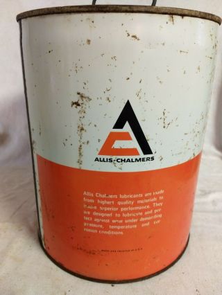 Vintage Allis - Chalmers Oil Can Tractor transmission fluid 5 gallon Advertising 3