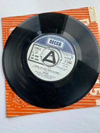 Genesis: Where The Sour Turns To Sweet - In Hiding - U.  K.  7 " 1969 Decca F 12949 Demo