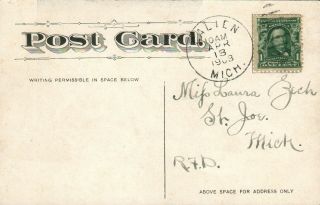 MICH M.  Q.  Smith ' s Drug Store Galien Michigan Vintage Litho Postcard 2