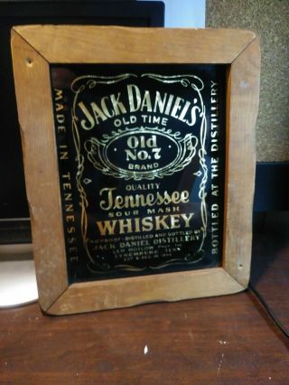 Vtg Jack Daniels Old Time No.  7 Tennessee Sour Mash Whiskey Bar Sign 10 " X12 "