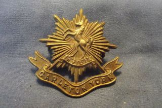 Ww Ii/pre Ww Ii Canadian Brass Cap Badge To The Carleton And York Regiment