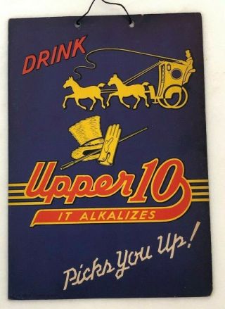 1938 Nehi Soda Upper 10 Drink Light Or Fan Pull Advertising Sign Vintage 2 - Sided