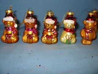 Vintage Set Of 12 Figural Blown Glass Christmas tree Ornaments 3.  5 