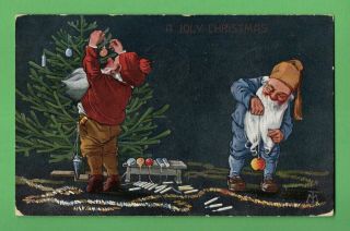 Christmas,  Gnomes Decorate Christmas Tree – M.  Trube