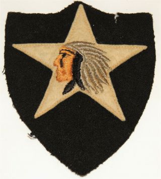 Ww2 Korean War American Usa U.  S 2nd Infantry Division Patch Indian Native Design