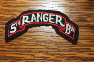 Vintage Wwii 5th Ranger Batallion Arm Patch,  Authentic,  " No Glow "