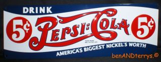 Pepsi Cola Tin Advertising Sign Drink Pepsi Cola America 