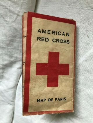 Ww2 Red Cross Map Of Paris Printed On A Former German Army Map Of Spain