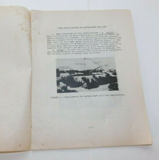 1943 WW2 U.  S.  Army Field Fortifications for Anti - aircraft Artillery Publication 2