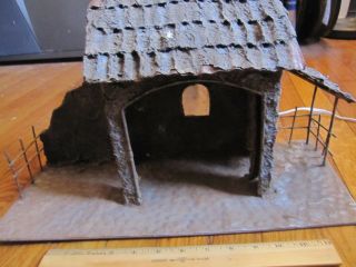 Rustic Rusty Metal Nativity Stable Creche Manger Christmas Large 17 1/2 " X 10 "