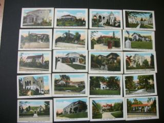 Scenic Colored Miniatures Homes Of The Movie Stars (1924) Complete Set Of 20