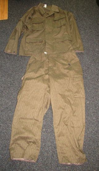Post Wwii East German Raindrop Pattern Camo Tunic And Pants Set W/officer Rank