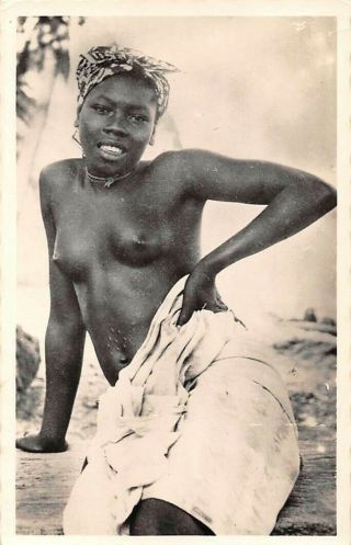 Dahomey,  Africa,  Semi - Nude Native Woman,  Posed Image,  Real Photo Pc C 1930 