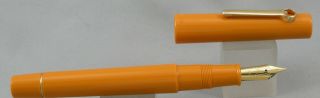Omas Tokyo Persimmon Orange & Gold Fountain Pen - Fine Nib - C.  1995 - Italy