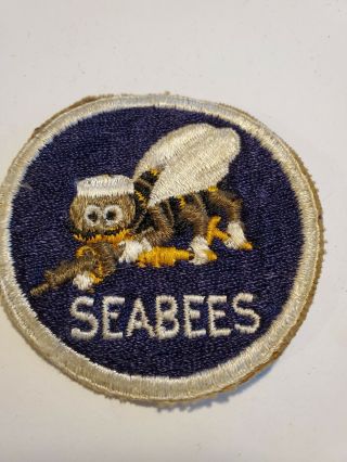 Vintage Us Navy Wwii Ww2 Fighting Seabees Patch Authentic