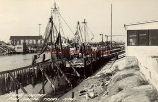 Vintage Postcard Rppc Real Photo Postcard Fishing Industry Port Isabel Texas