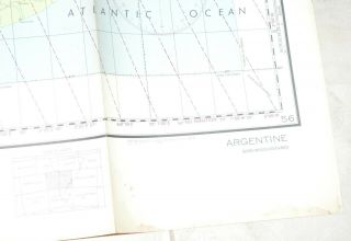 ' 44 US Army WWII Long Range Air Navigation Chart Topographic Map Argentine 2
