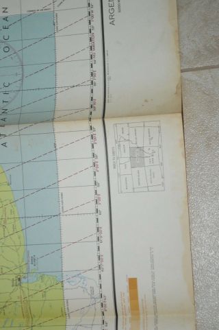 ' 44 US Army WWII Long Range Air Navigation Chart Topographic Map Argentine 3