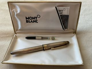 Montblanc Sterling Silver Meisterstuck Fountain Pen 4810 18k Gold Solitaire
