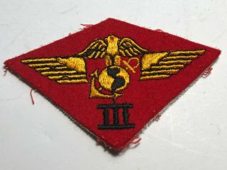 Wwii Usmc 3rd Marine Air Wing Cut Edge Felt Patch Orig.  World War 2